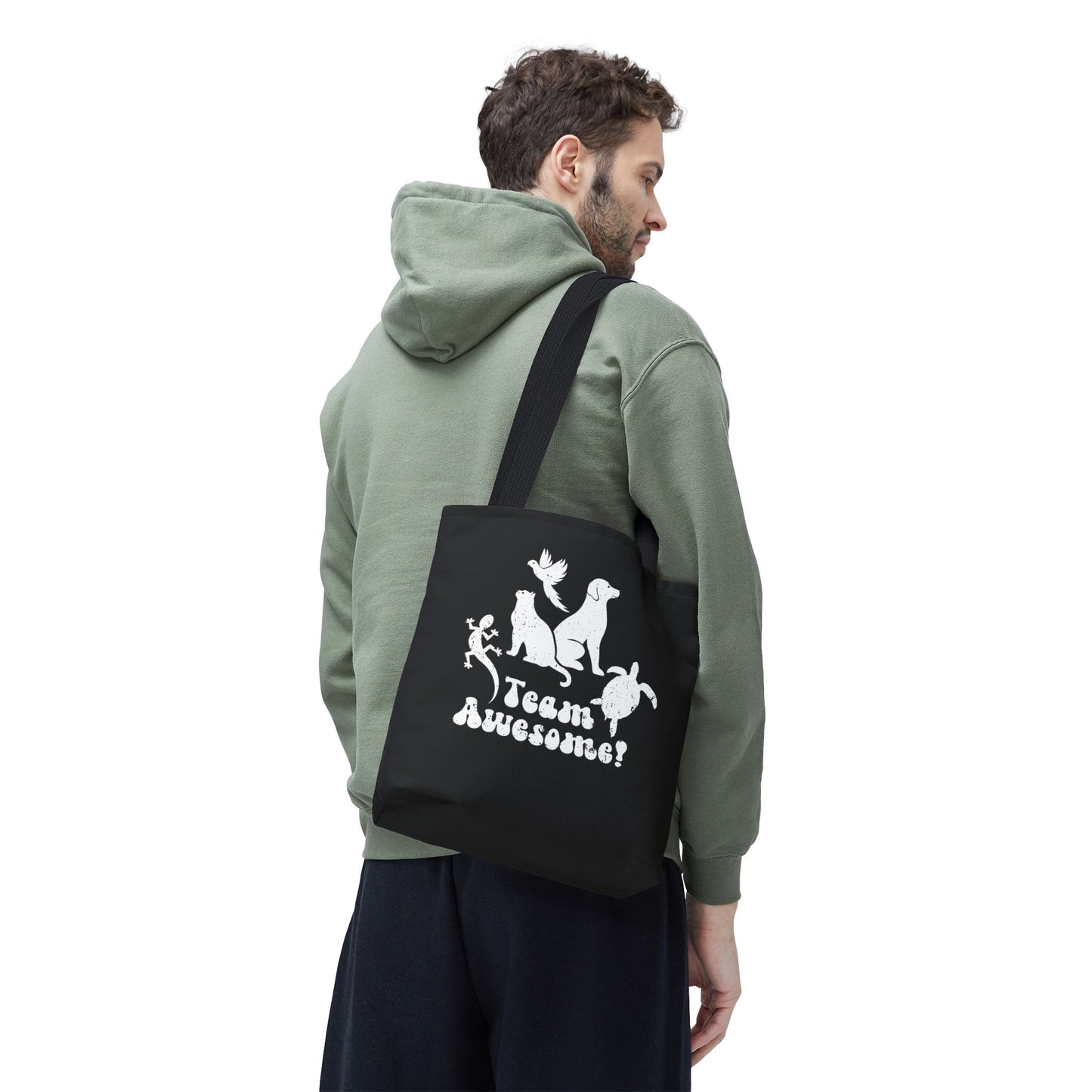 Unisex Animal Lover Lizard Cat Bird Dog Turtle Team Awesome Tote Bag