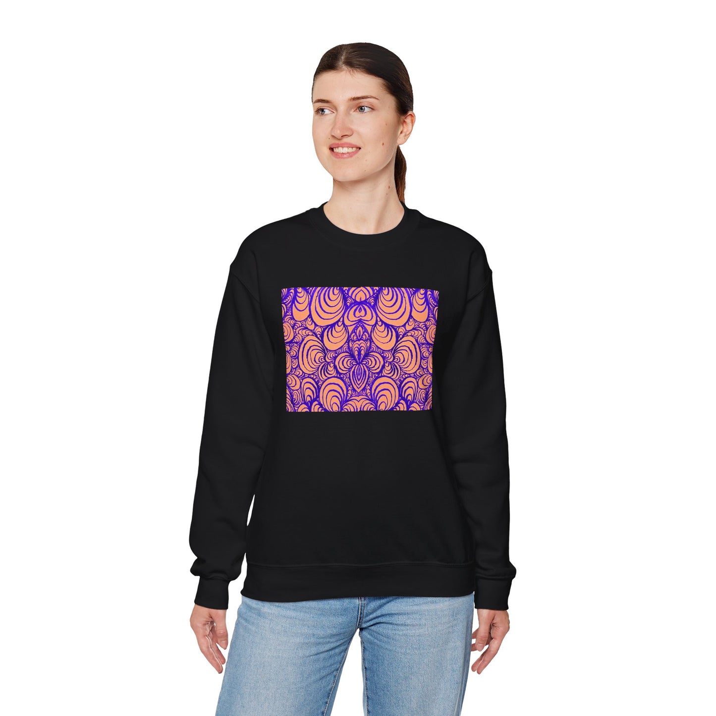 Unisex Original Line Art Sweatshirt - Puzzle Panels 1 Color Pop Run