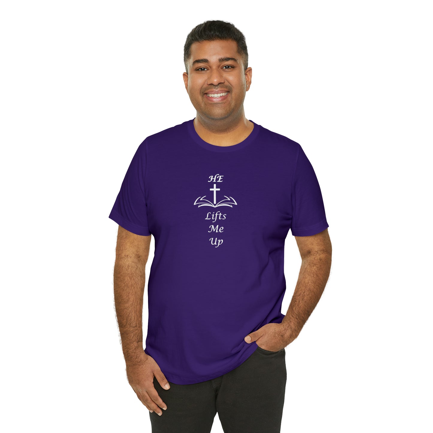 Unisex HE Lifts Me Up Motivational T-Shirt, Positive Mental Health