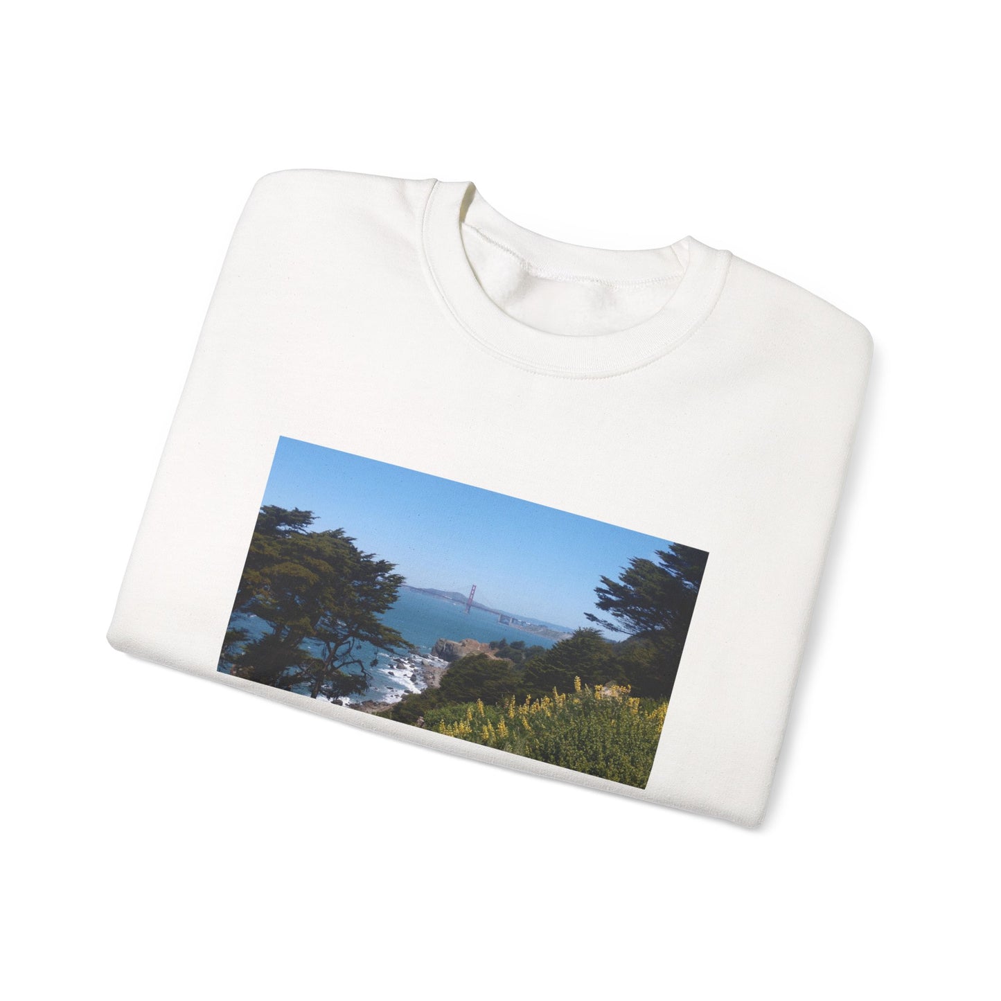Unisex Travel Sweater, Scenic Lookout, El Camino Del Mar, San Francisco, California, Golden Gate Bridge, Vista, Ocean Views, Beautiful Blue