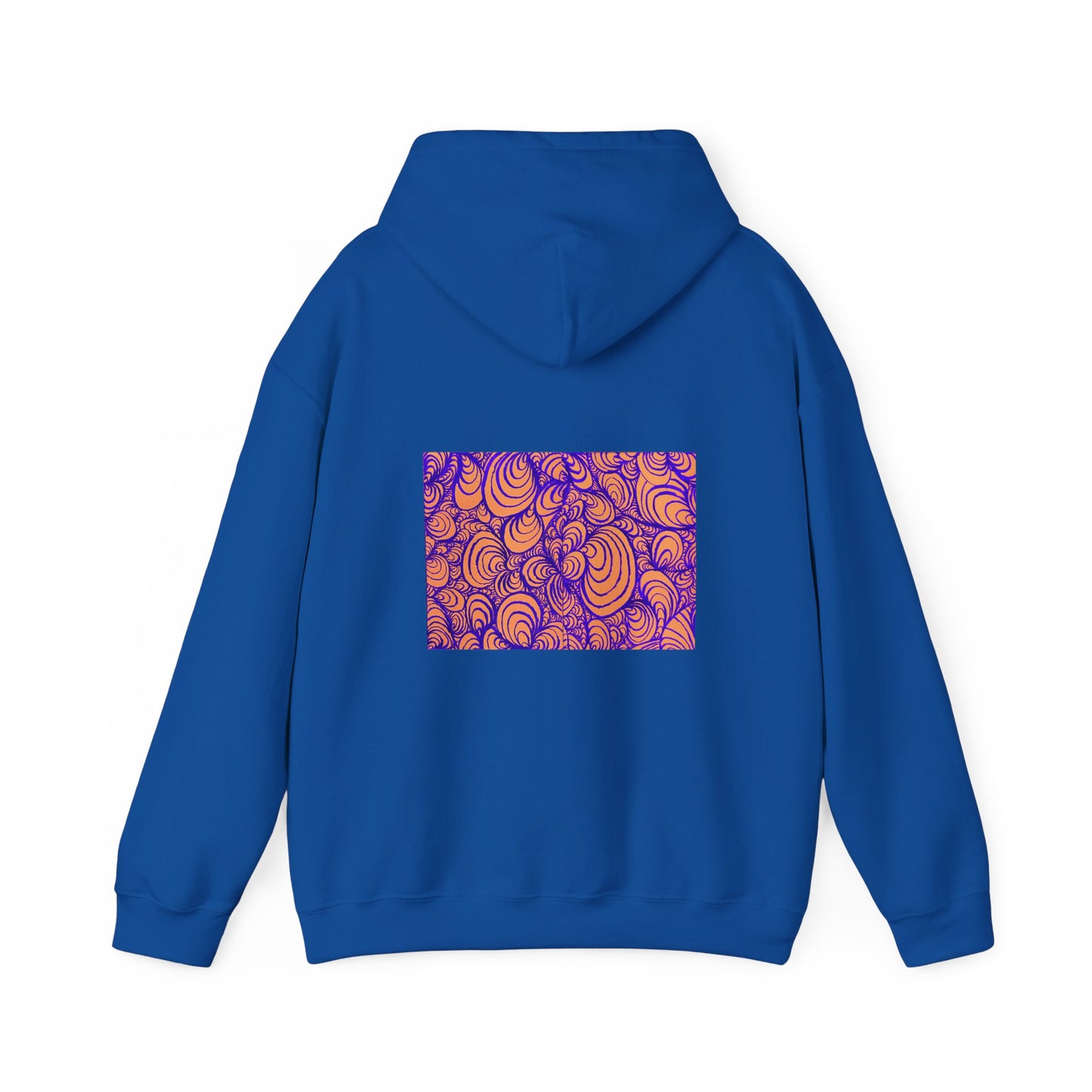 Unisex Heavy Blend™ Original Minimalist Line Art Hooded Sweatshirt - Puzzle Panels 1 Color Pop Run