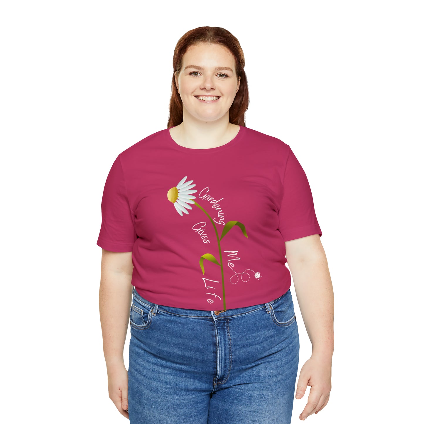 Unisex Gardening Shirt, Daisy and Ladybug Gardening Gives Me Life