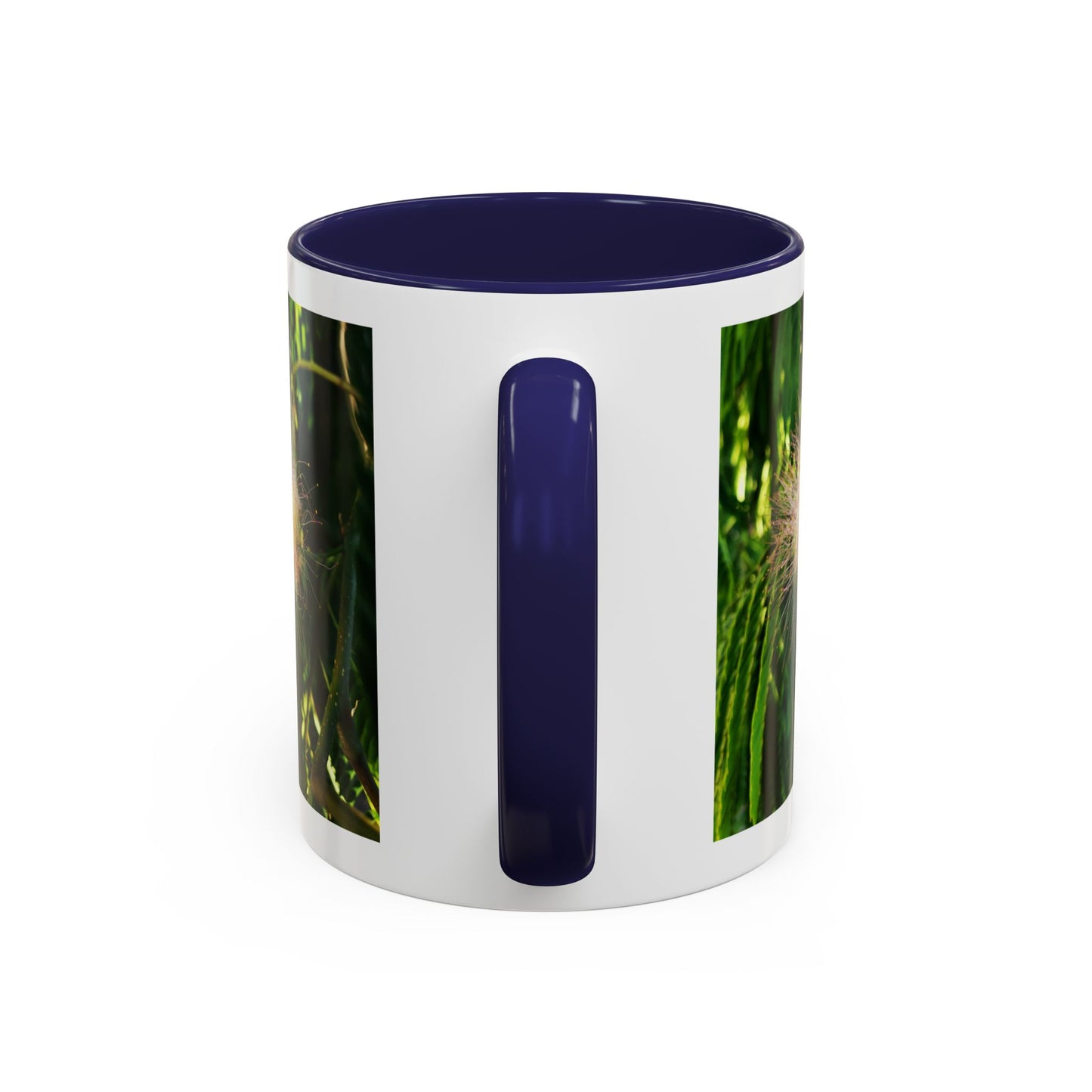 11oz Garden Themed Silk Blossom Plant Foliage Two Tone Coffee Mug