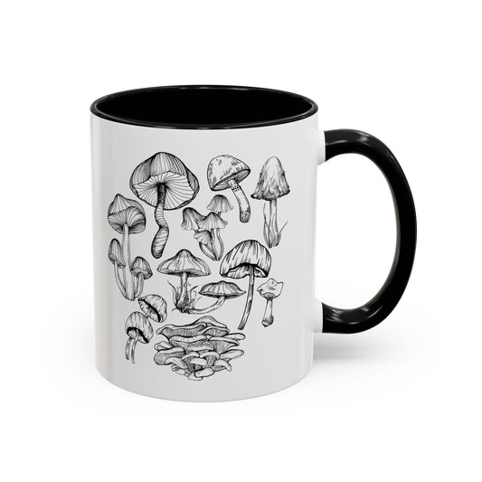 11oz Mushroom Lover Fungi Print Toadstool Coffee Mug