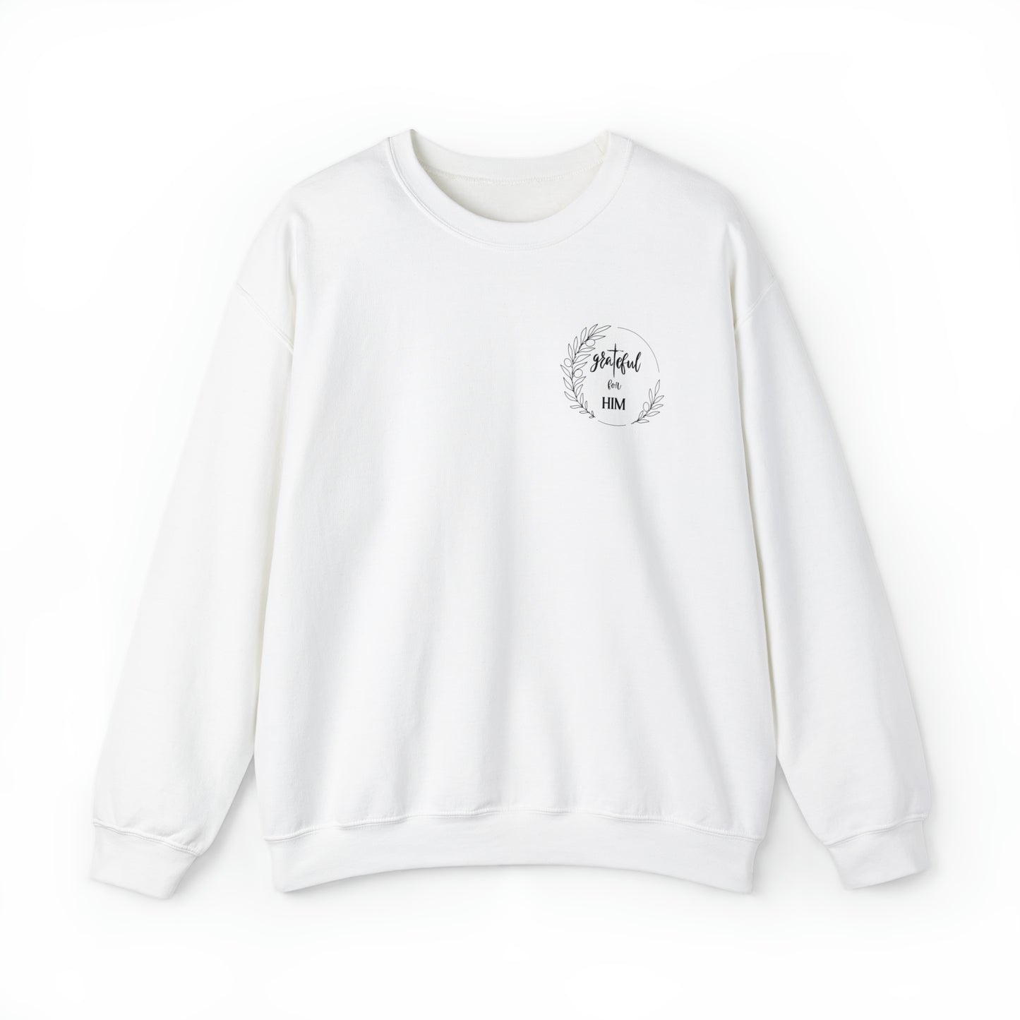 Unisex GraTeful for HIM Sweatshirt with Breast Pocket and Back Design