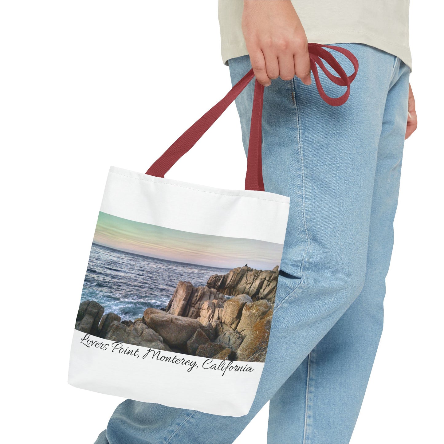 Unisex Travel Tote Bag Monterey California Scenic View Lovers Point Bay Area Keepsake Tote Bag Ocean View Nature Inspired Travel Gift Idea