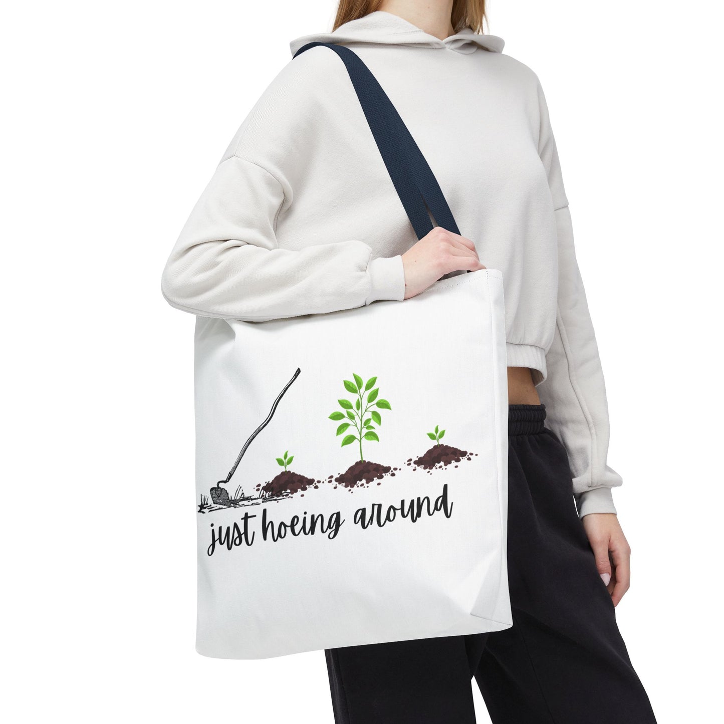 Unisex Just Hoeing Around Gardening Themed All Over Print Tote Bag