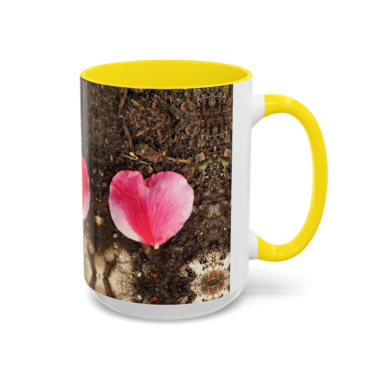 11oz/15oz Garden Themed Double Delight Heart Shaped Rose Petal Coffee Mug