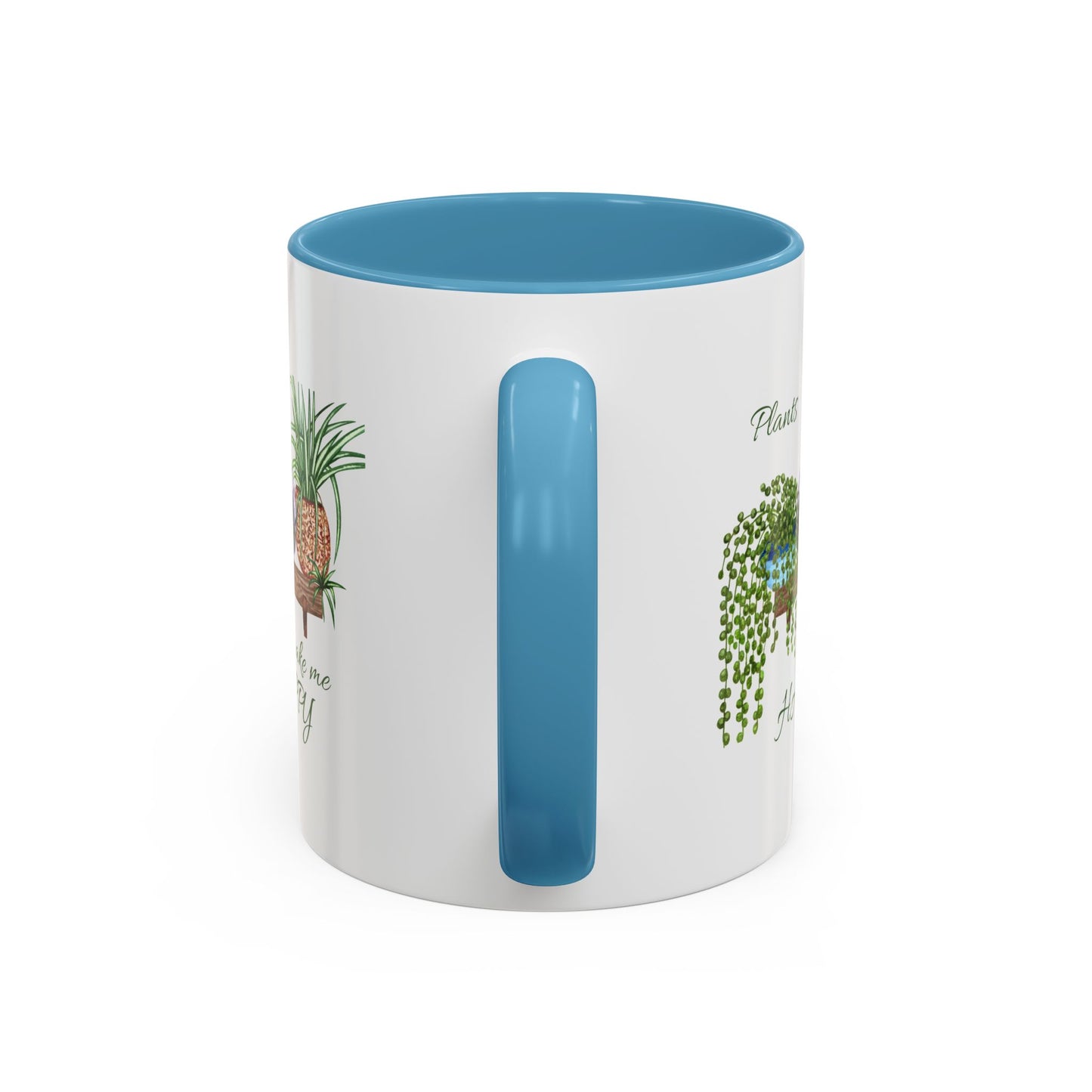 11oz Garden Themed Plants Make Me Happy Two Tone Coffee Mug