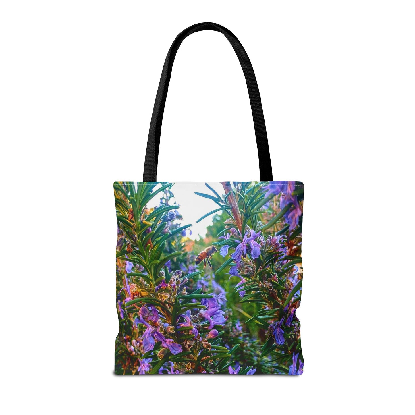 Garden Themed Bee Tote Bag Gardening Tote Gardening Bee Gift Idea Rosemary Gift For Gardener Rosemary and Bee Bag Rosemary Bee Pollinating