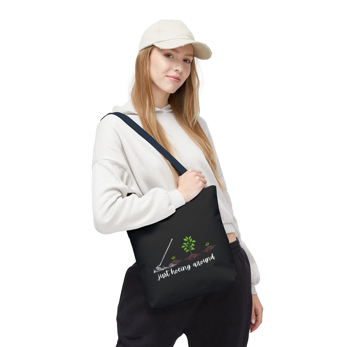 Unisex Just Hoeing Around Gardening Themed All Over Print Tote Bag