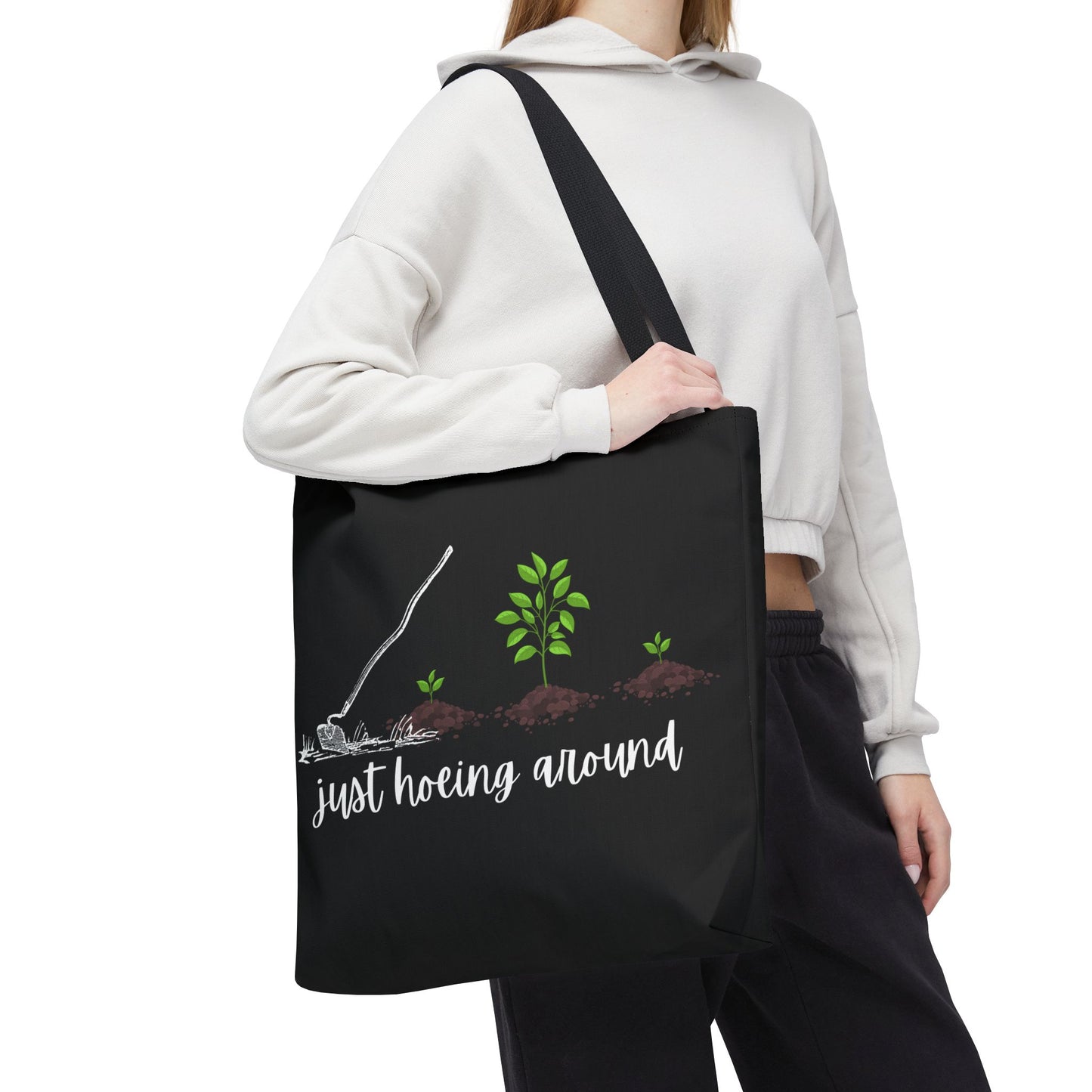 Unisex Just Hoeing Around Gardening Themed All Over Print Tote Bag