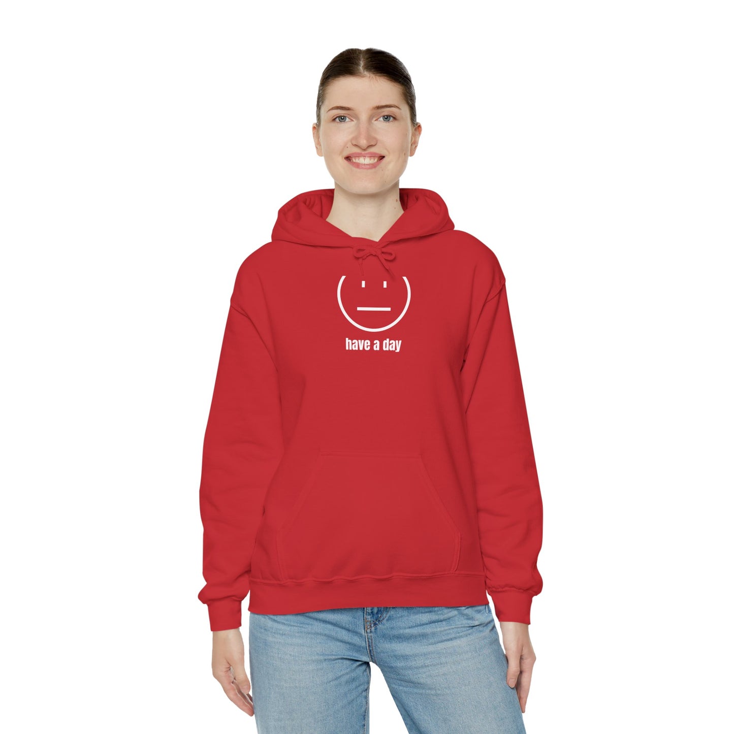 Unisex Heavy Blend™ Straight Face Have A Day Hooded Sweatshirt