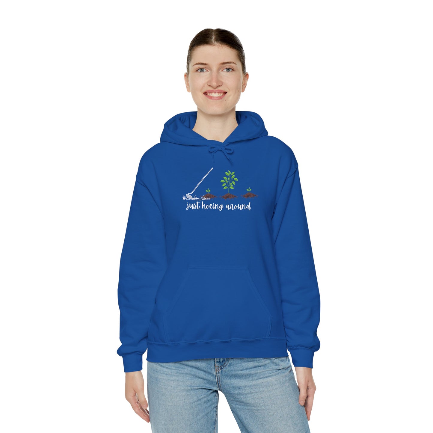 Unisex Heavy Blend™ Just Hoeing Around Gardening Hooded Sweatshirt