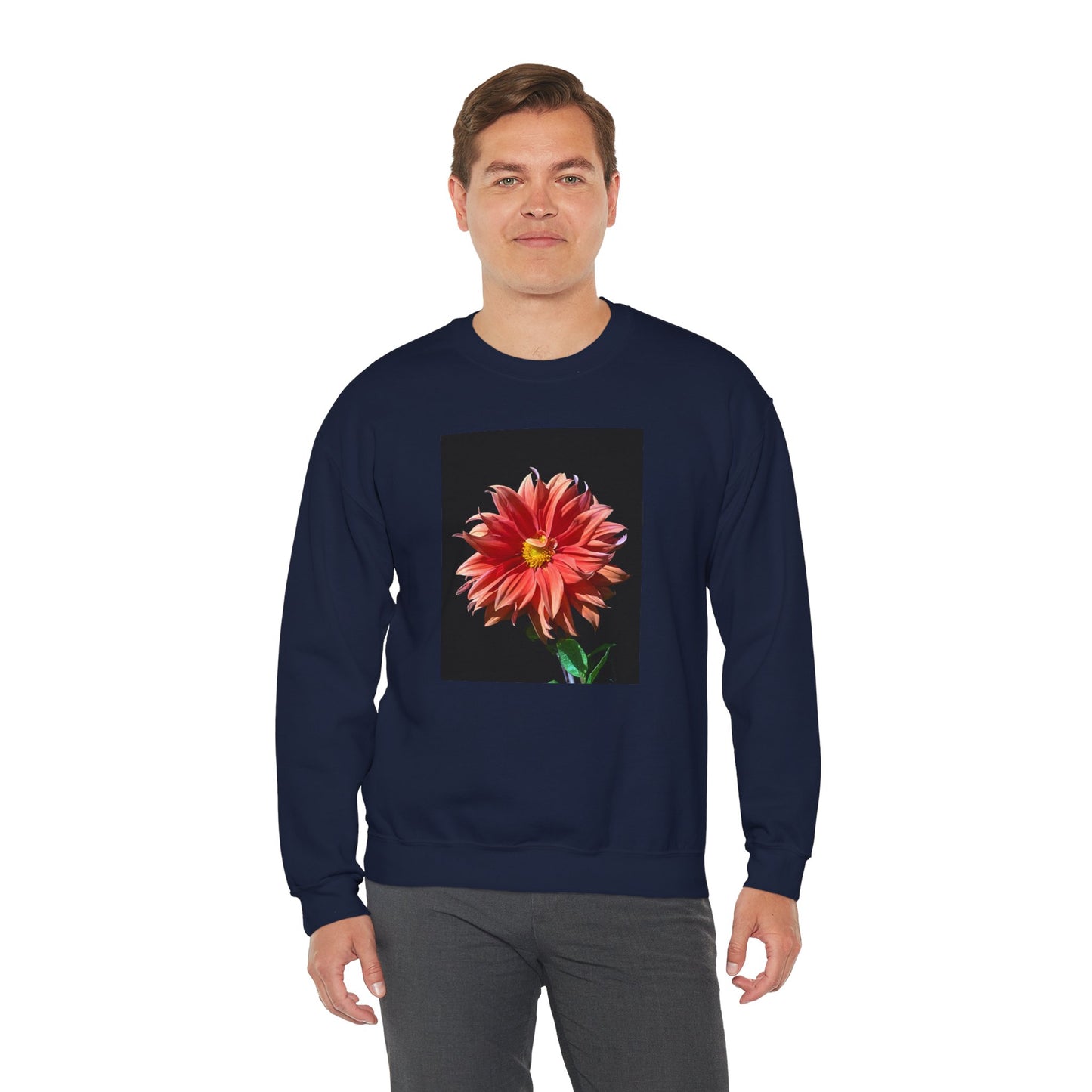 Unisex Heavy Blend™ Crewneck Dahlia Flower Sweatshirt