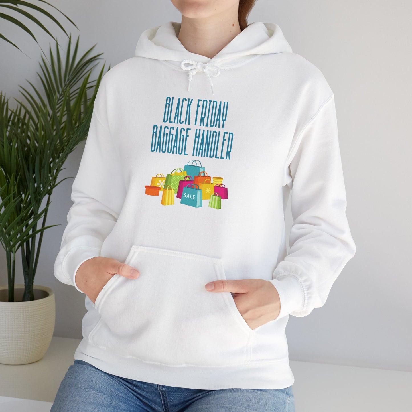 Unisex Heavy Blend™ Black Friday Christmas Sales Baggage Handler Shopping Sales Hooded Sweatshirt
