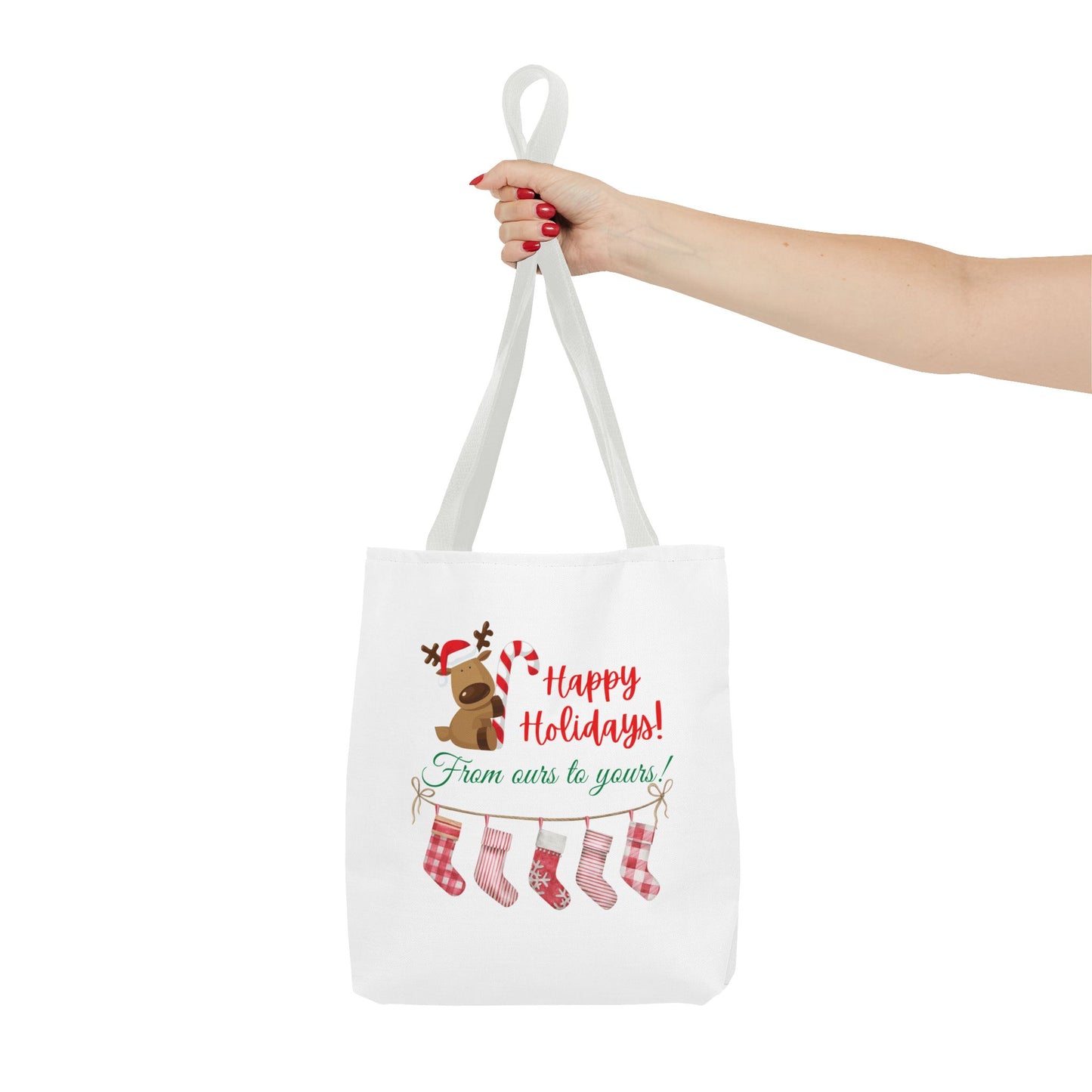 Unisex Happy Holidays From Ours To Yours Christmas Stockings and Dog Tote Bag