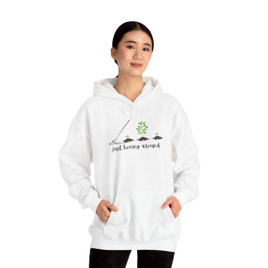 Unisex Heavy Blend™ Just Hoeing Around Gardening Hooded Sweatshirt