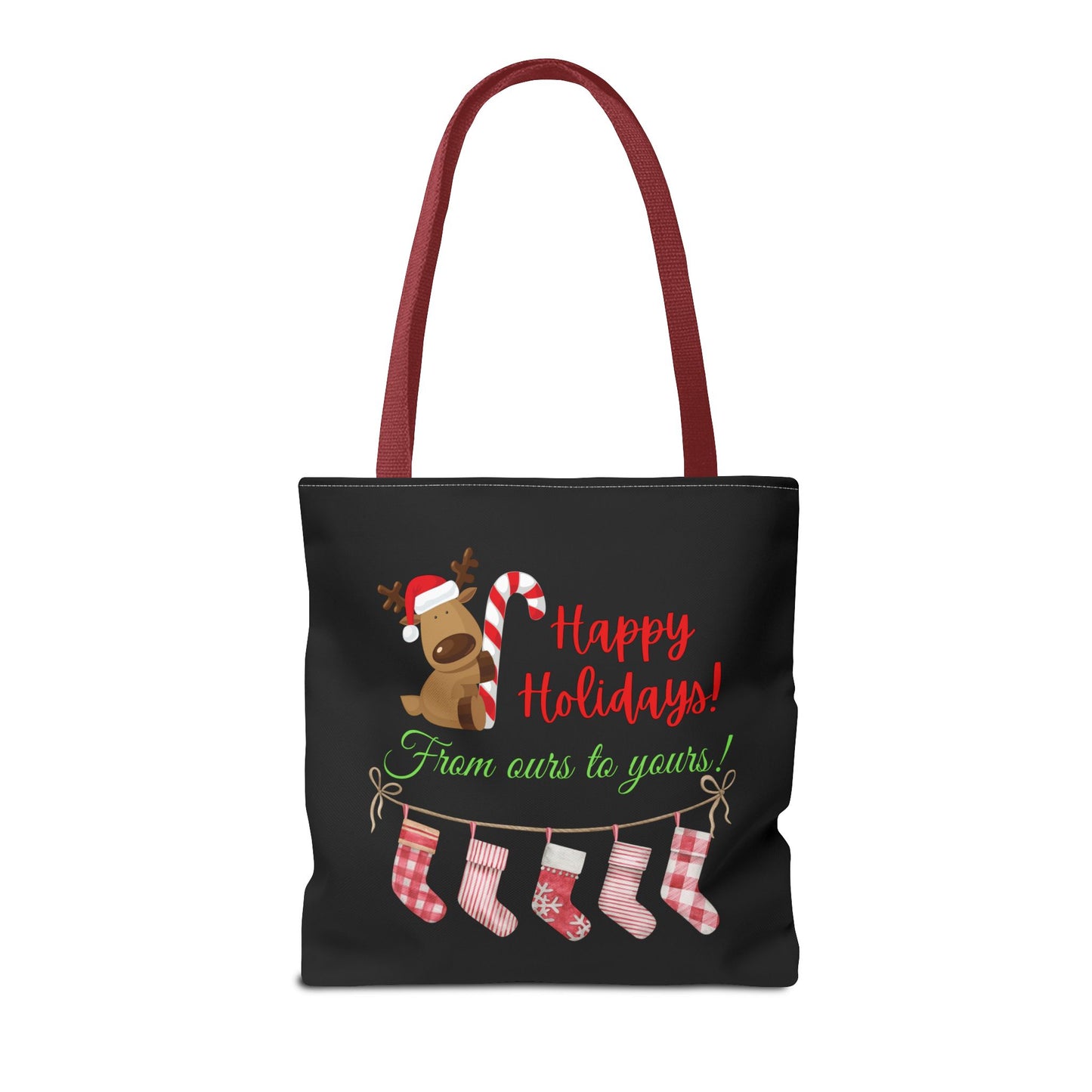 Unisex Happy Holidays From Ours To Yours Christmas Stockings and Dog Tote Bag