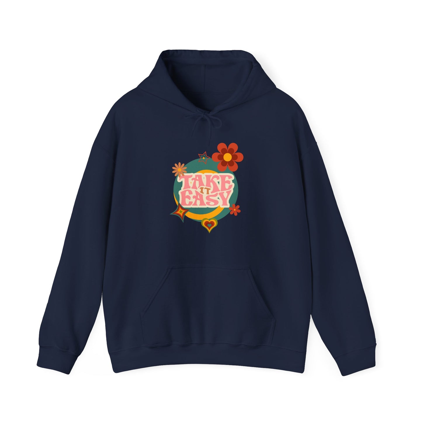 Unisex Heavy Blend™ Retro Vibes Take It Easy Hooded Sweatshirt