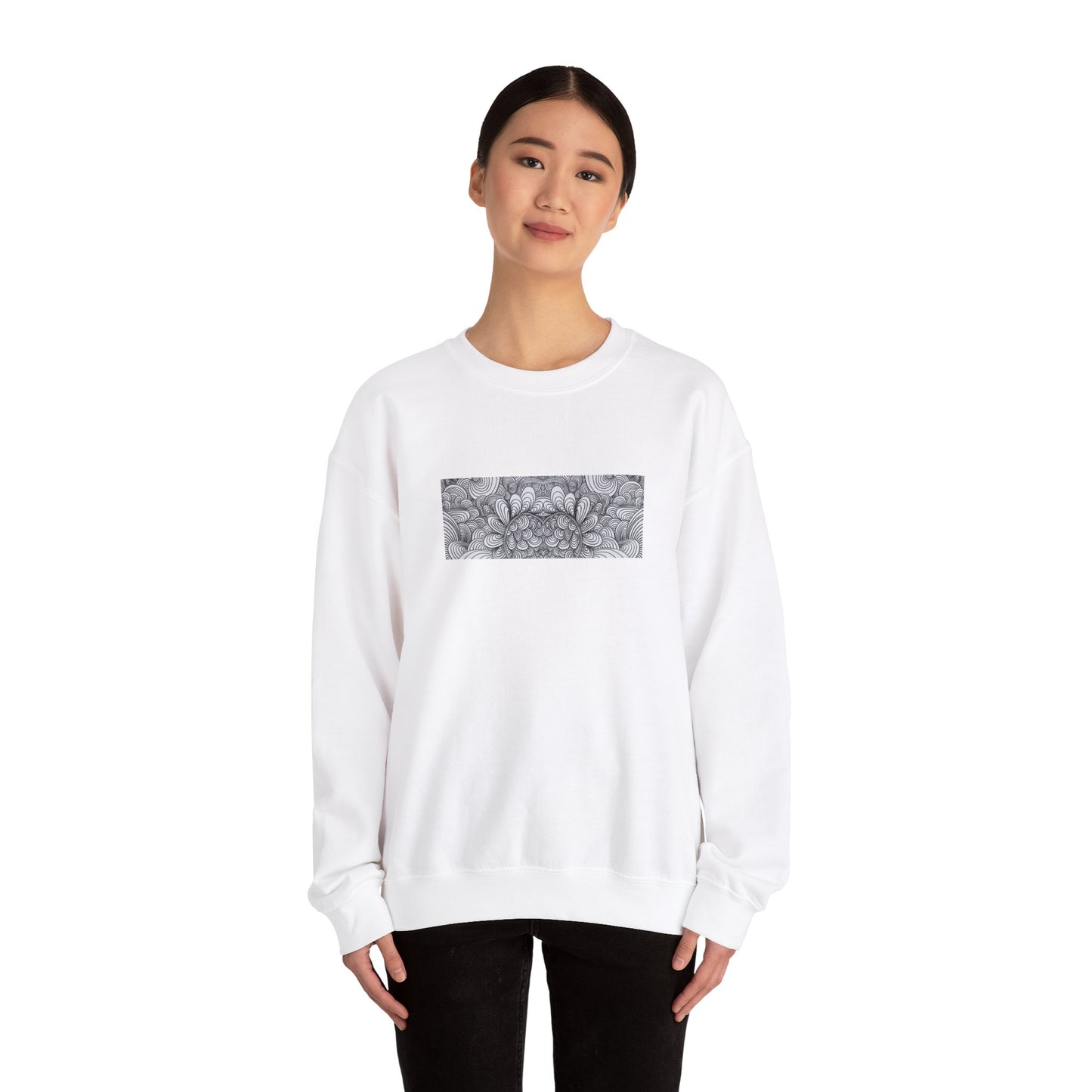 Unisex Original Minimalist Healing Line Art Sweatshirt - Apricots Noir Mirage