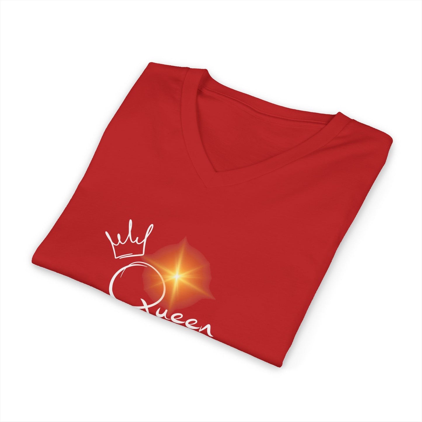 Unisex Couples Matching Jersey Short Sleeve V-Neck QUEEN Tee