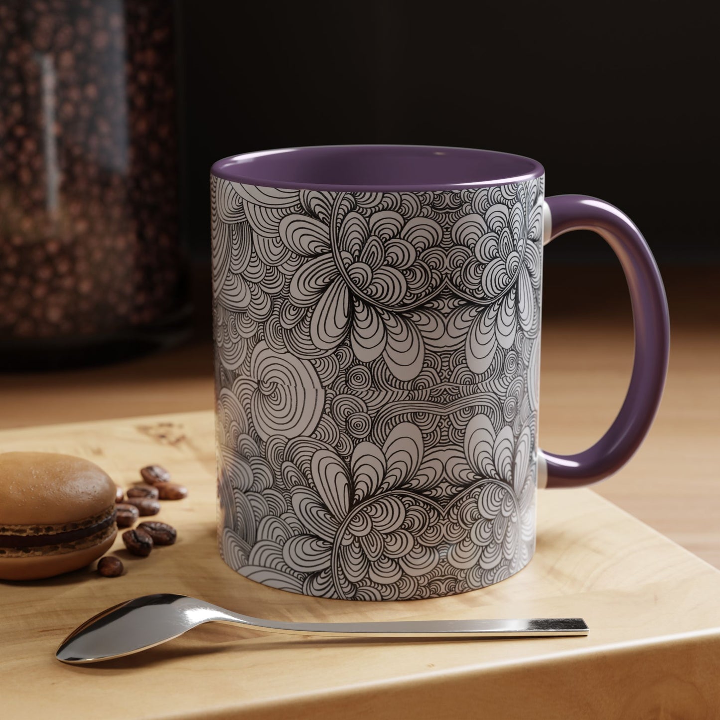11oz/15oz Original Line Art Coffee Mug - Apricots Noir Mirage