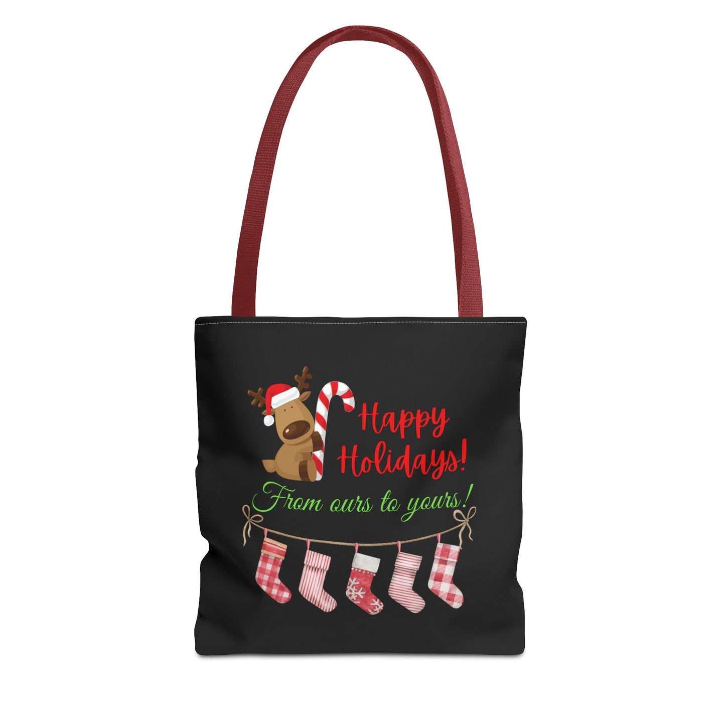 Unisex Happy Holidays From Ours To Yours Christmas Stockings and Dog Tote Bag