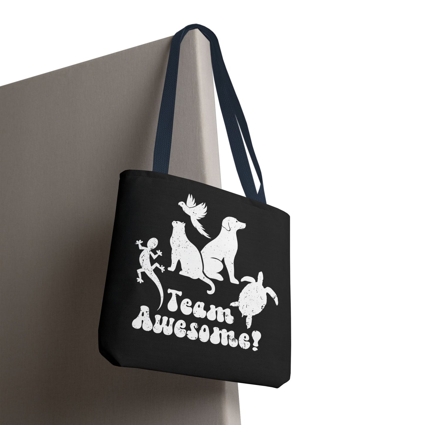 Unisex Animal Lover Lizard Cat Bird Dog Turtle Team Awesome Tote Bag