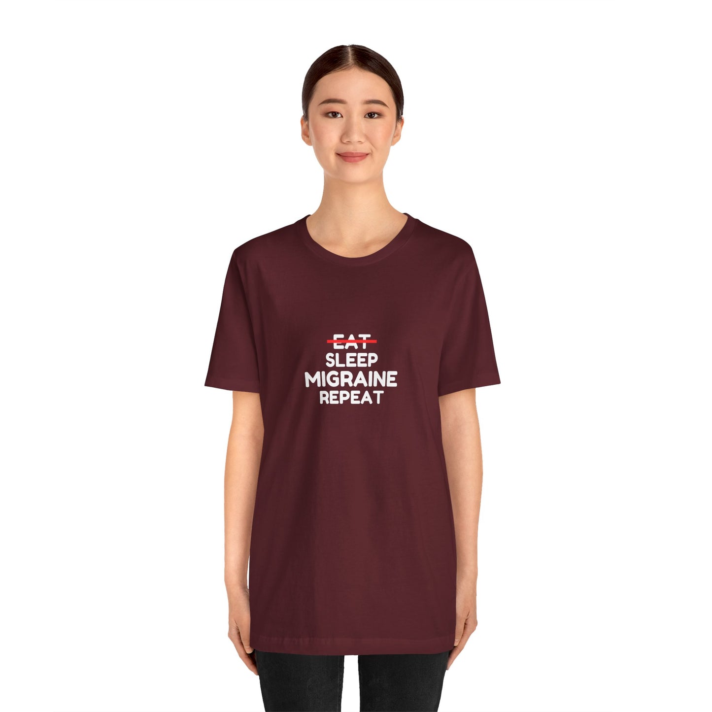 Unisex Migraine Day Invisible Illness Warrior Eat Sleep Migraine Repeat Tshirt