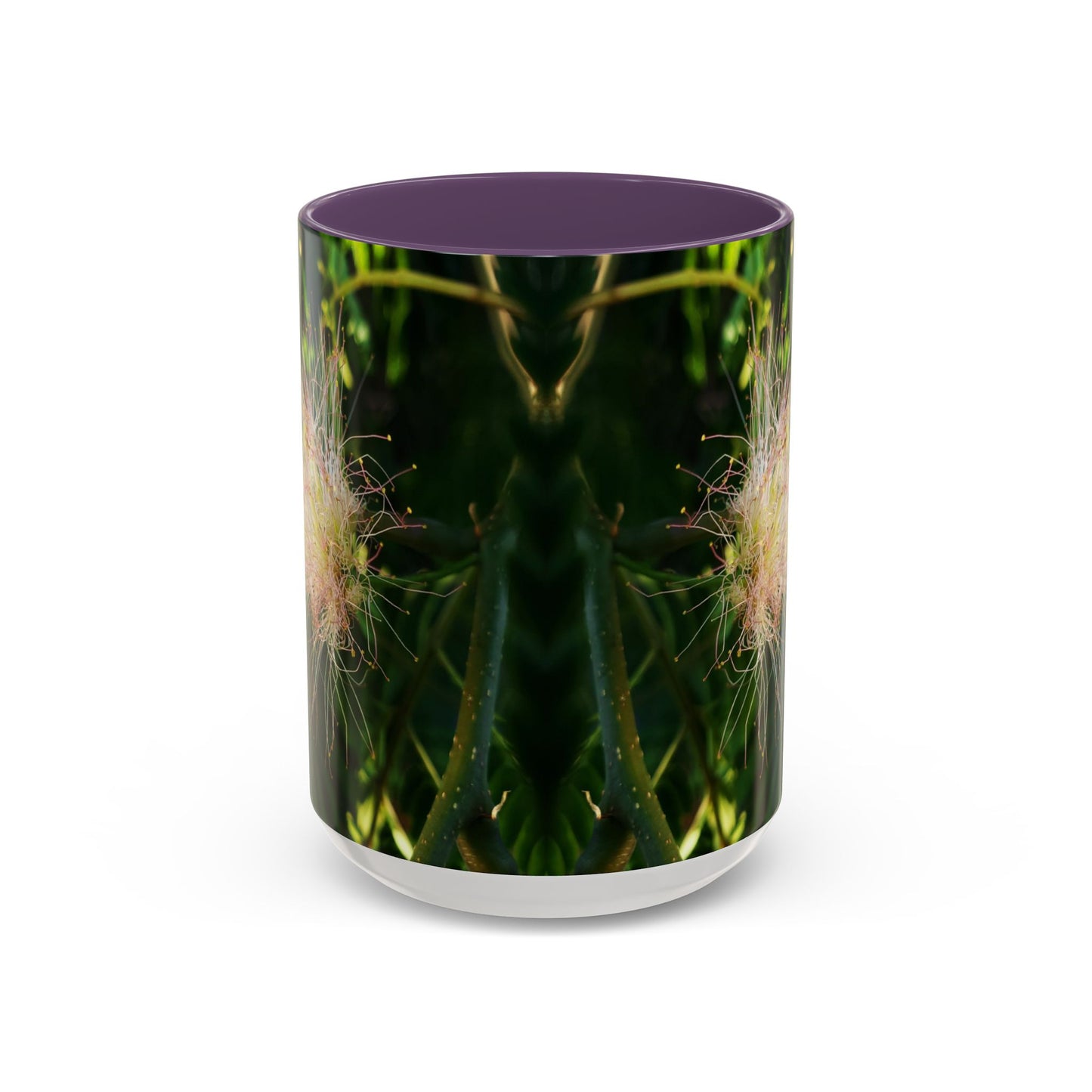 11oz /15oz Garden Themed Silk Blossom Plant Foliage Two Tone Coffee Mug