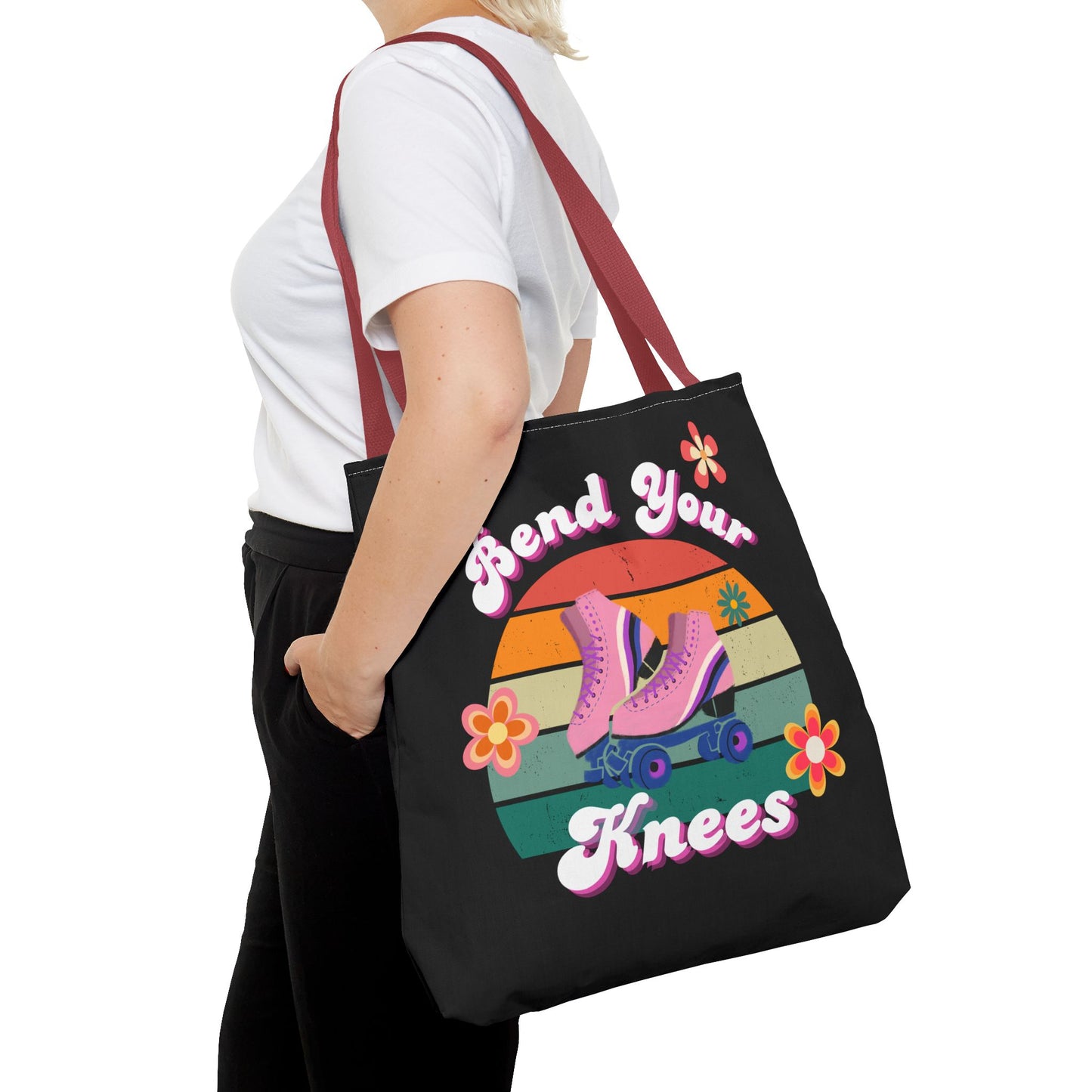 Unisex Retro Vibes Bend Your Knees Skate Day Tote Bag