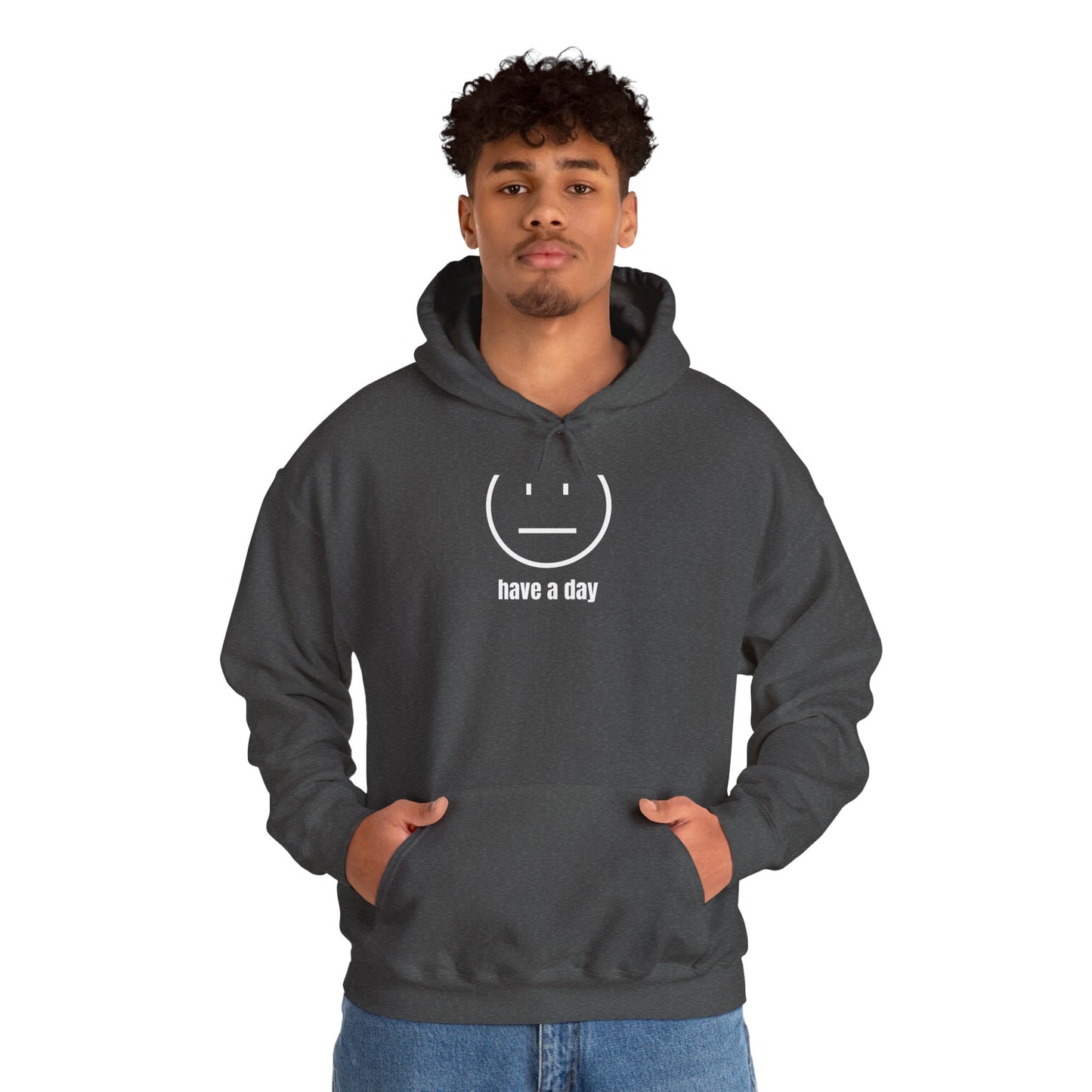 Unisex Heavy Blend™ Straight Face Have A Day Hooded Sweatshirt
