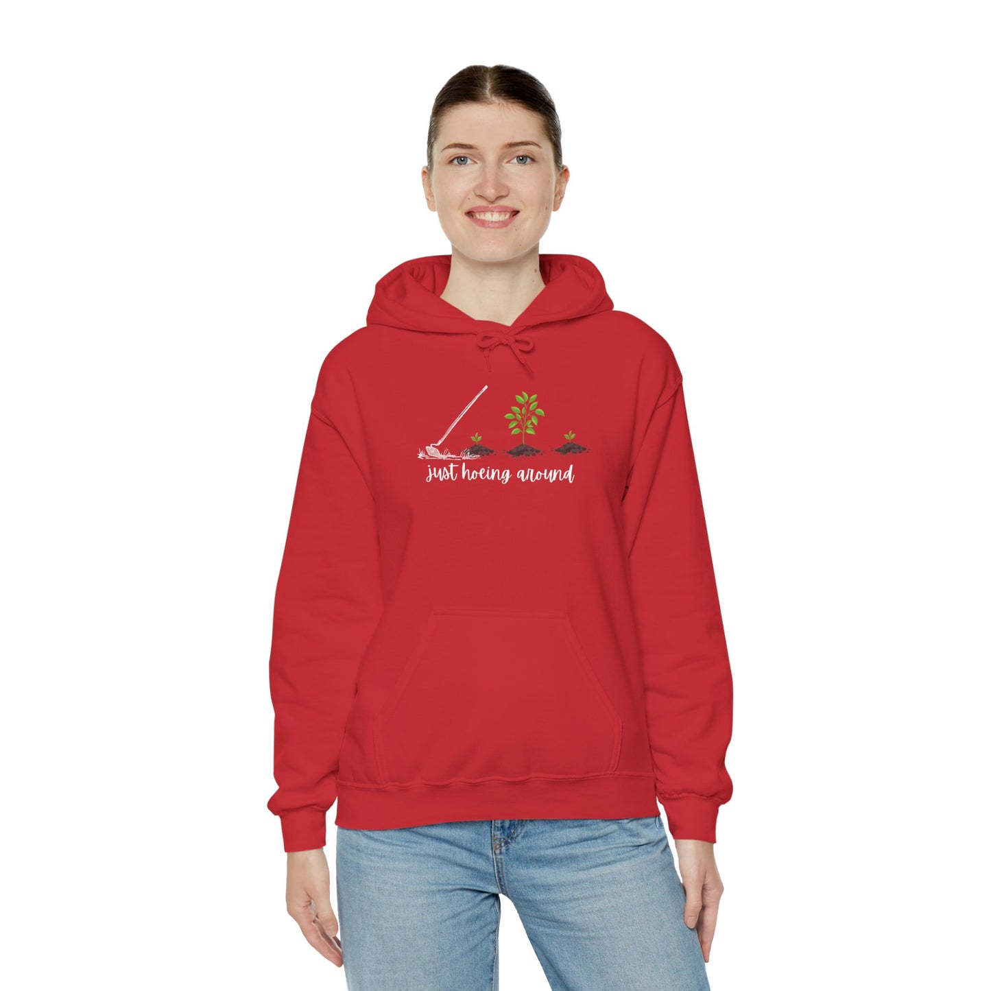 Unisex Heavy Blend™ Just Hoeing Around Gardening Hooded Sweatshirt