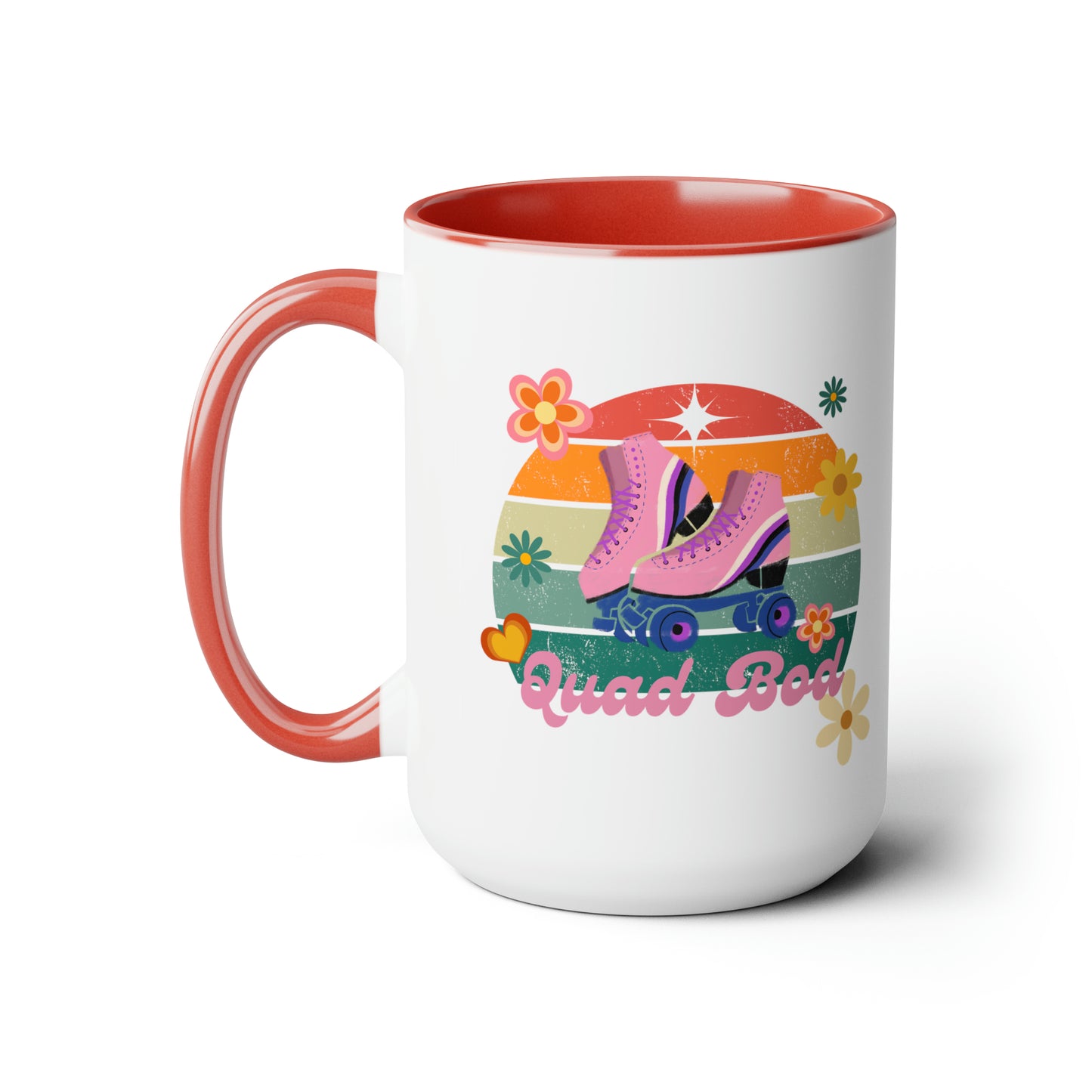 15oz Retro Vibes Vintage Roller Skate Coffee Mug Gift Idea For Skaters Roller Rink Mug Cool Skater Mug Quad Bod Skate Gear Roller Skating Coffee Mug