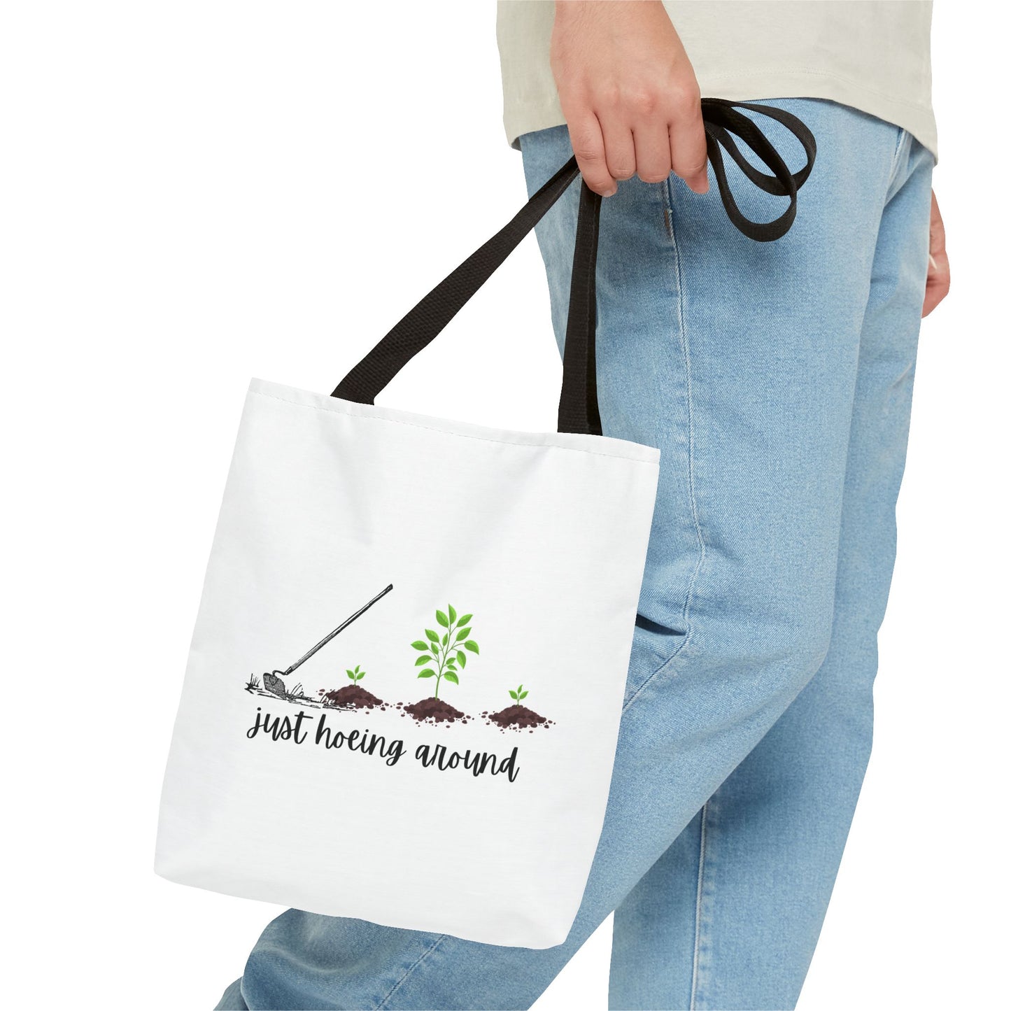 Unisex Just Hoeing Around Gardening Themed All Over Print Tote Bag