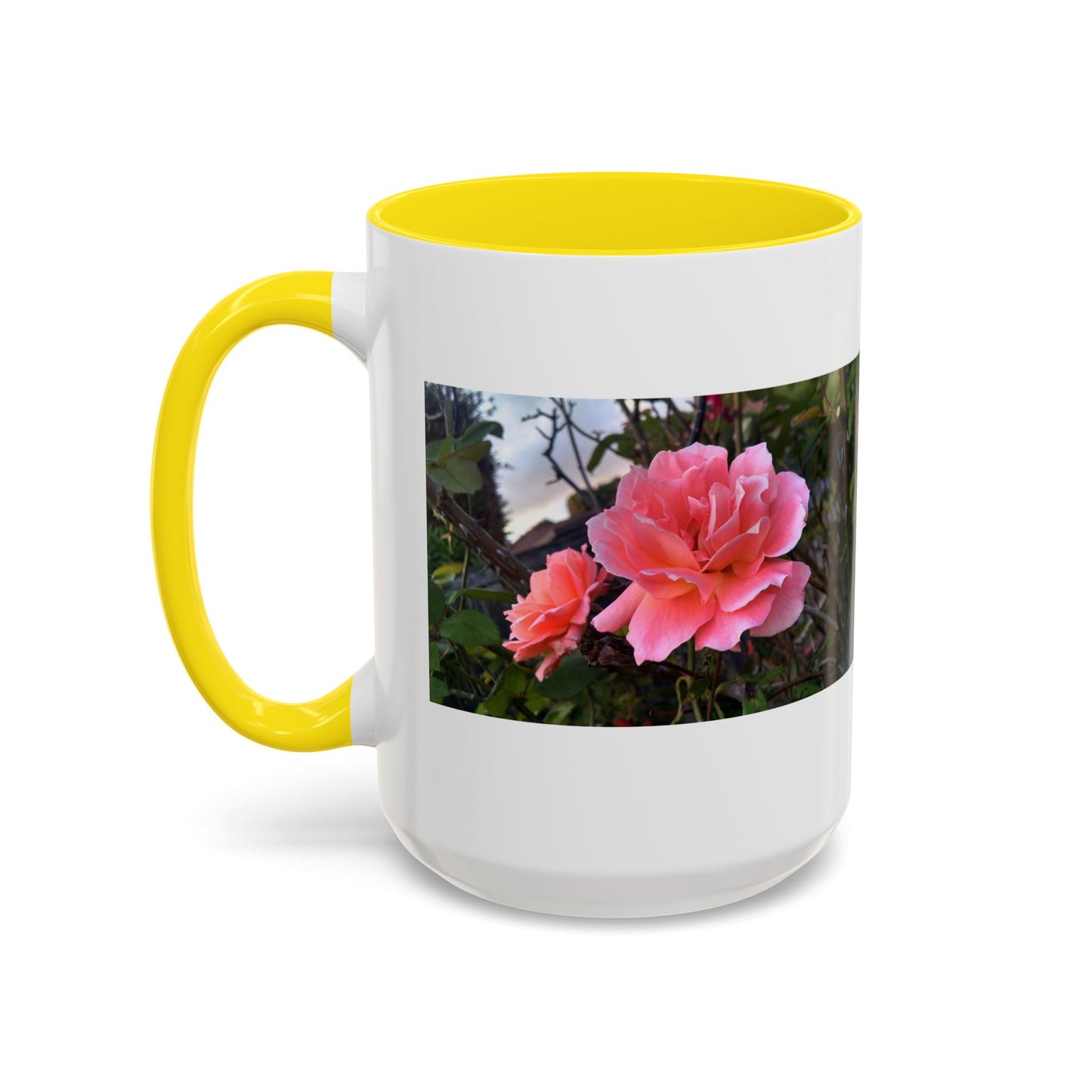 11oz/15oz Garden Themed Double Delight Rose Coffee Mug