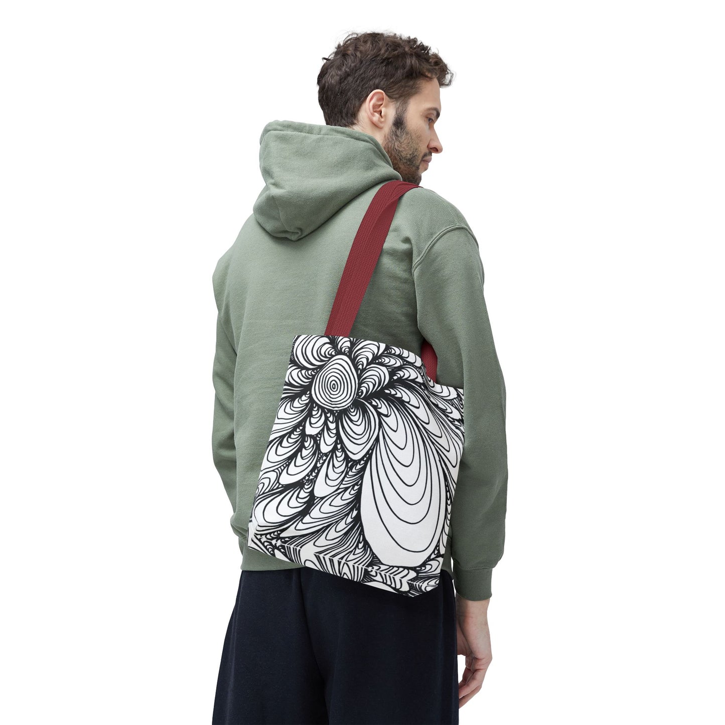 Unisex Original Doodle Art All Over Print Tote Bag - Apricots Noir