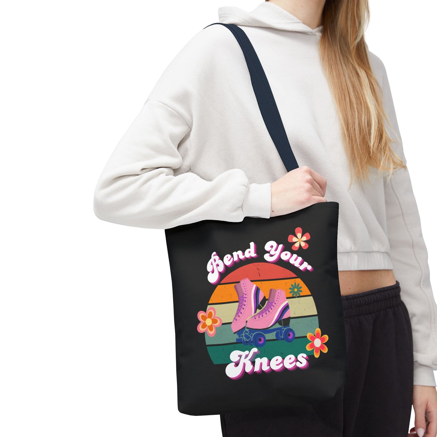 Unisex Retro Vibes Bend Your Knees Skate Day Tote Bag