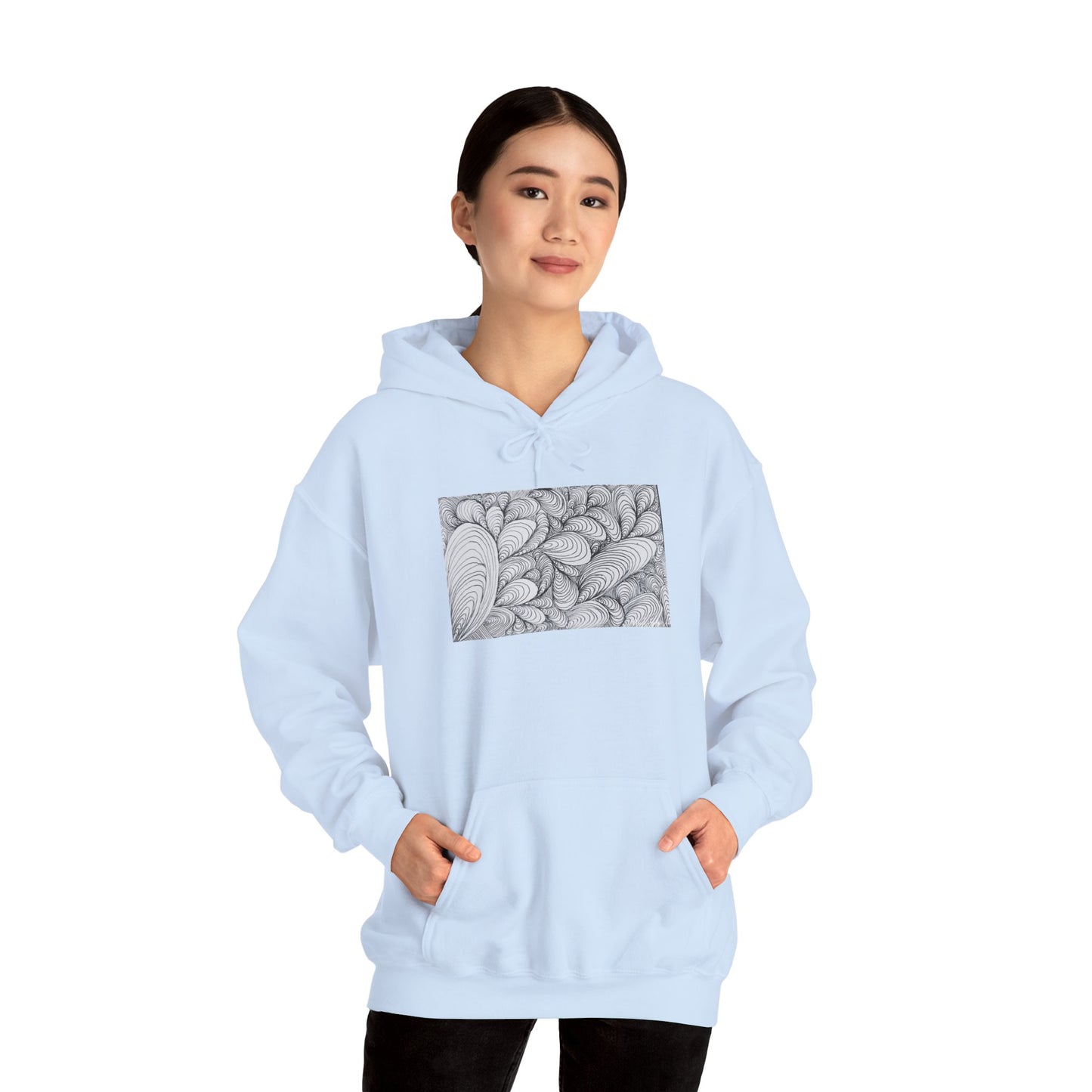 Unisex Heavy Blend™ Original Rough Artwork Midsize Print Hooded Sweatshirt