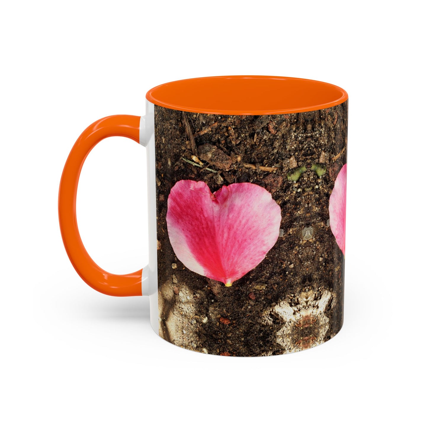11oz/15oz Garden Themed Double Delight Heart Shaped Rose Petal Coffee Mug