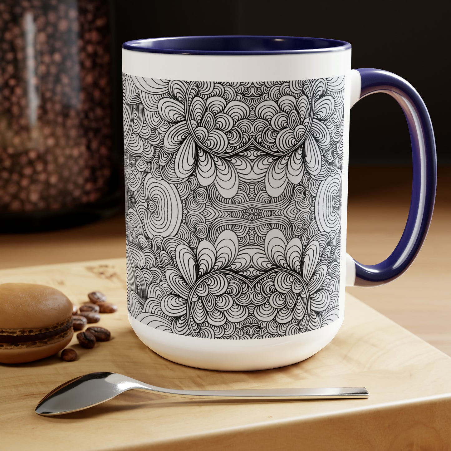 15oz Original Art Mug - Apricots Noir Mirage