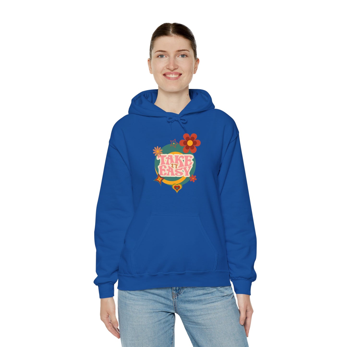 Unisex Heavy Blend™ Retro Vibes Take It Easy Hooded Sweatshirt