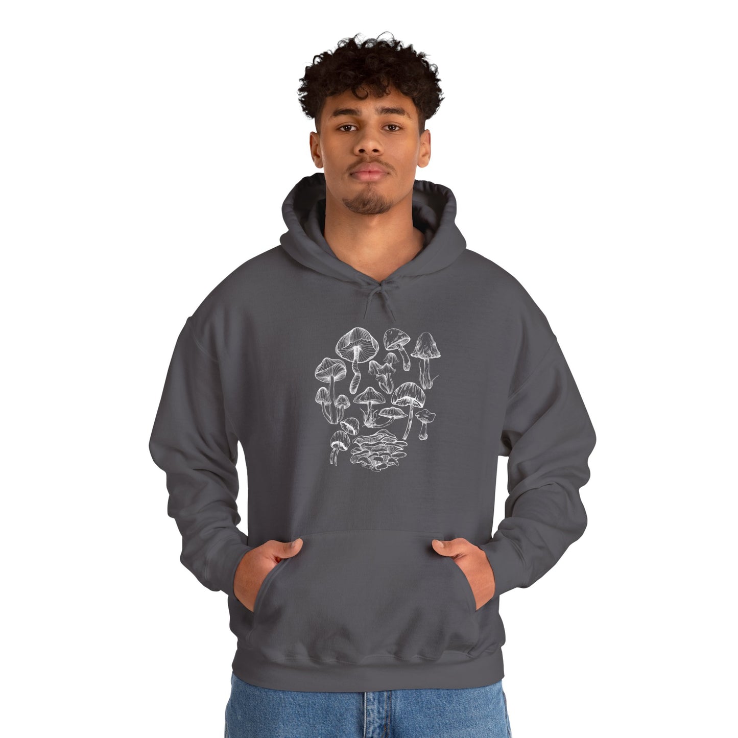 Unisex Mushroom Lover Fungi Print Toadstool Hooded Sweatshirt