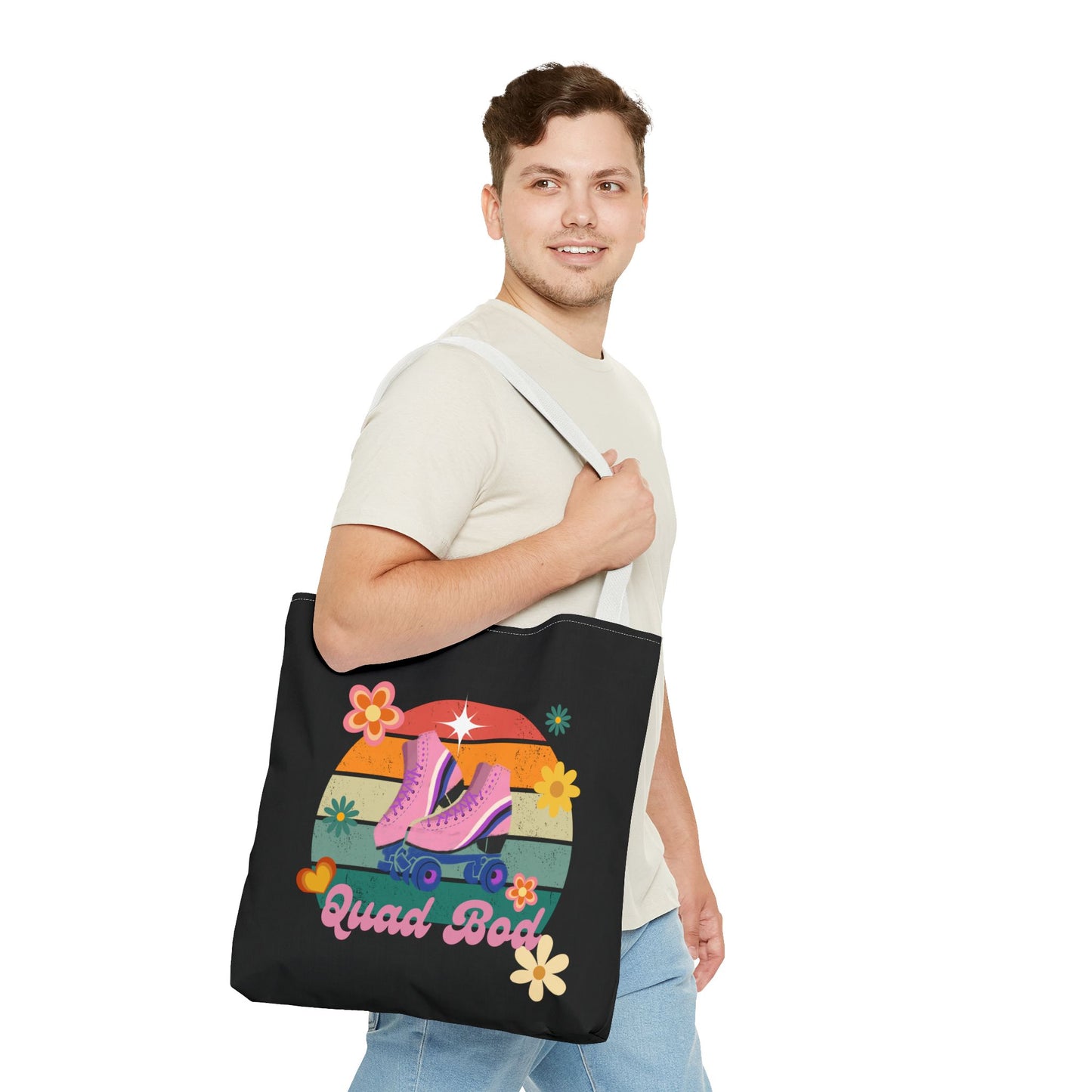 Unisex Retro Vibes Roller Skate Quad Bod Tote Bag