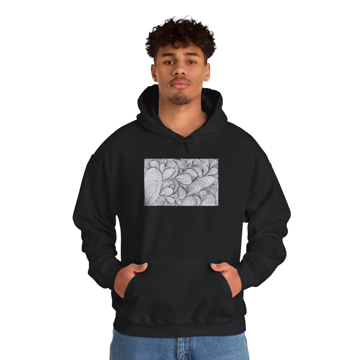 Unisex Heavy Blend™ Original Rough Artwork Midsize Print Hooded Sweatshirt