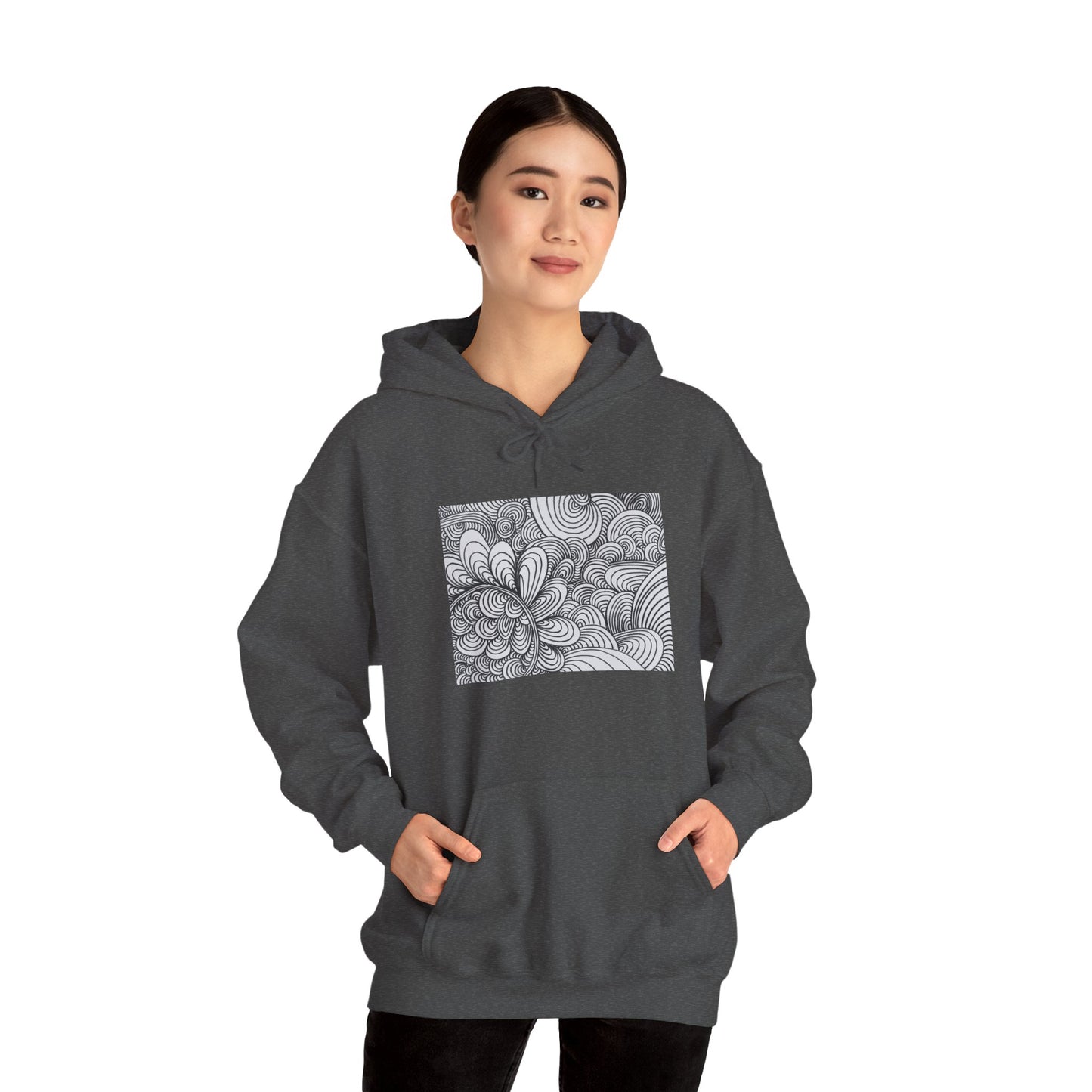 Unisex Heavy Blend™ Original Art Hooded Sweatshirt - Apricots Noir Mirage