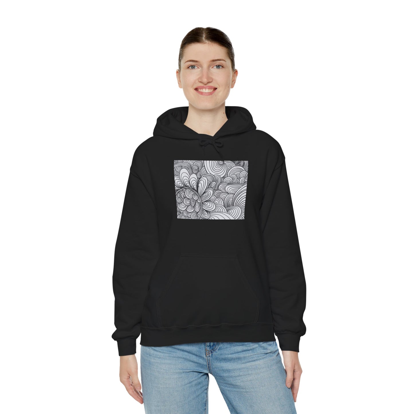 Unisex Heavy Blend™ Original Art Hooded Sweatshirt - Apricots Noir Mirage