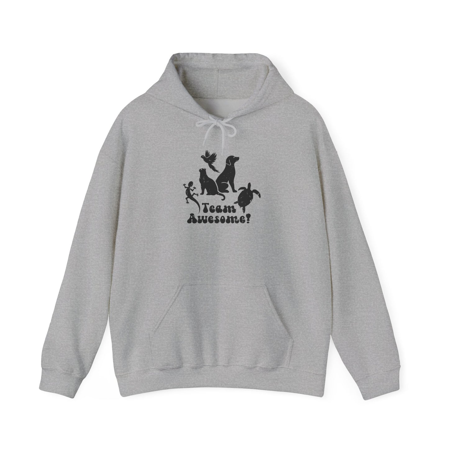 Unisex Animal Lover Lizard Cat Bird Dog Turtle Team Awesome Hooded Sweatshirt