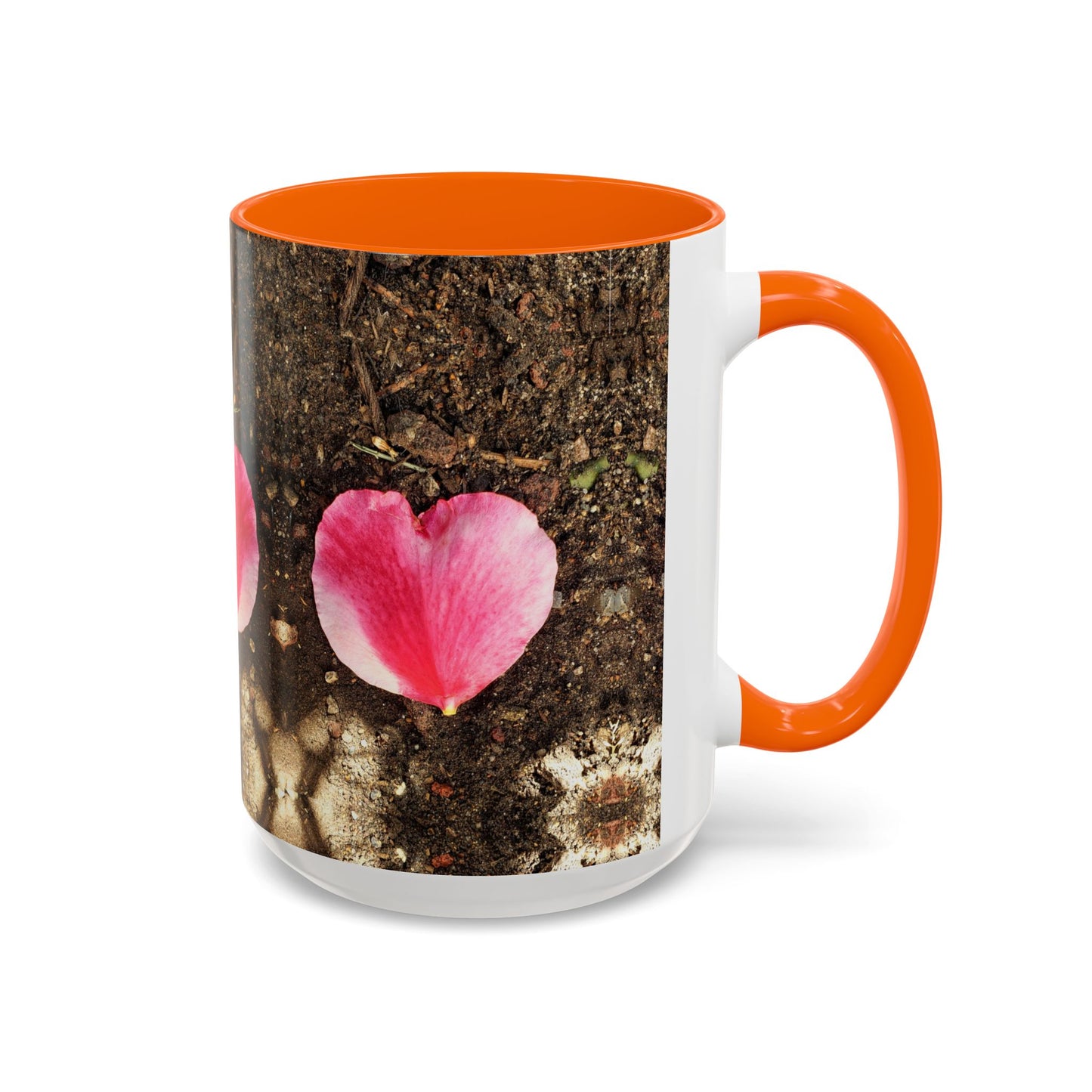 11oz/15oz Garden Themed Double Delight Heart Shaped Rose Petal Coffee Mug